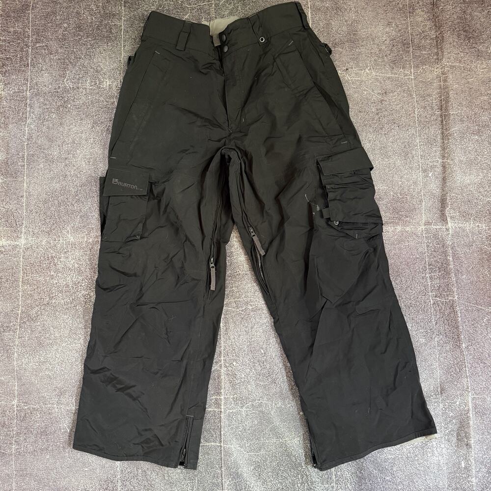 Men's Burton Mesh Lined Black Gray Wide Leg Covert Snowboard Winter Pants Sz M
